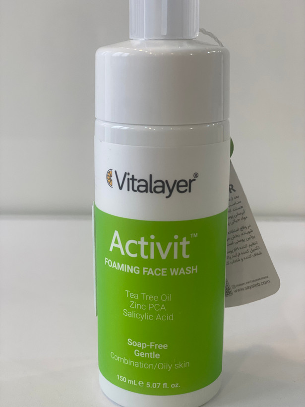 فوم شستشوی صورت ویتالیر برای پوست چرب و مختلط مدل اکتی ویت 150ml