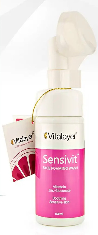 فوم شستشو صورت ویتالیر برای پوست حساس مدل سنسی ویت 150ml